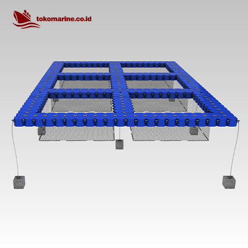KERAMBA JARING APUNG KUBUS APUNG - LEBAR 1 m - 4 m x 4 m - 6 LUBANG - Image 4