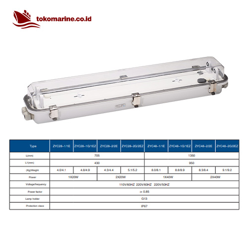 FLUORESCENT PENDANT LIGHT 1 x 40 Watt - ZYC48-1EZ - Image 3