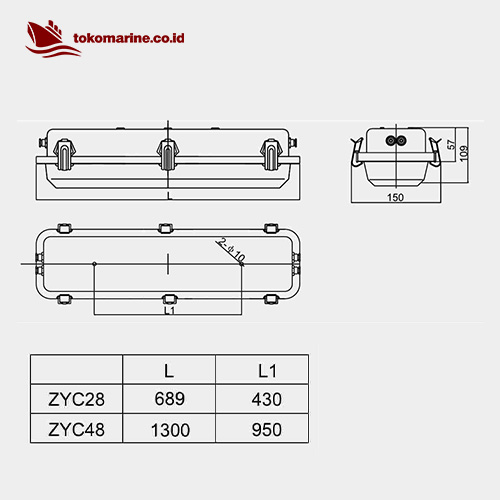 FLUORESCENT PENDANT LIGHT 1 x 40 Watt - ZYC48-1G - Image 4