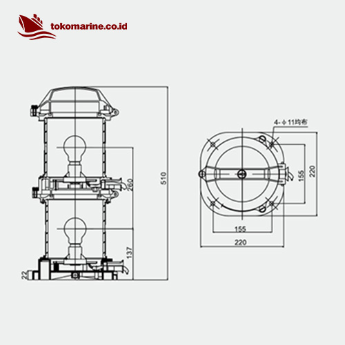 NAVIGATIONAL SIGNAL LIGHT - STERN LIGHT - CXH4-10P - Image 3