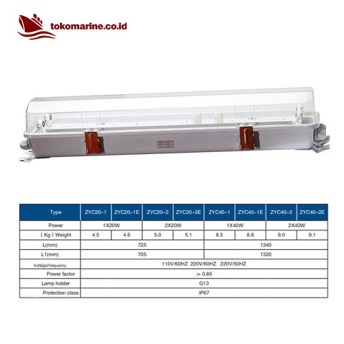 FLUORESCENT PENDANT LIGHT 2 X 40 WATT - ZYC40-2 - Image 4