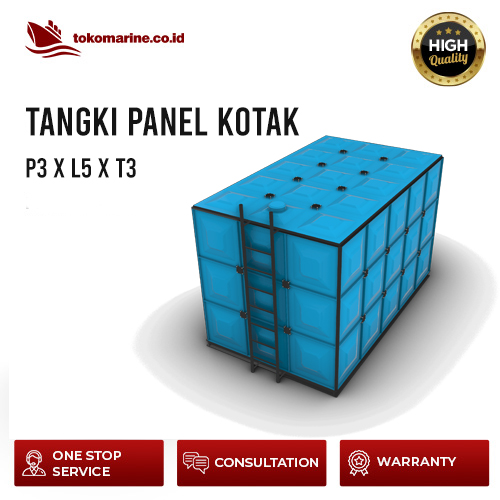 TANGKI PANEL FIBERGLASS 45 METER KUBIK - SIZE P3m x L5m x T3m