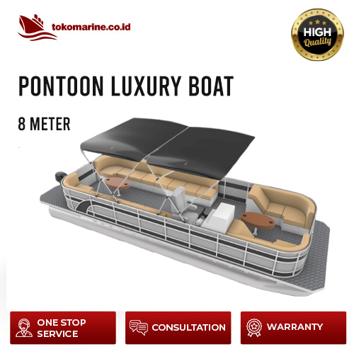 PONTOON LUXURY BOAT - PANJANG 8 METER