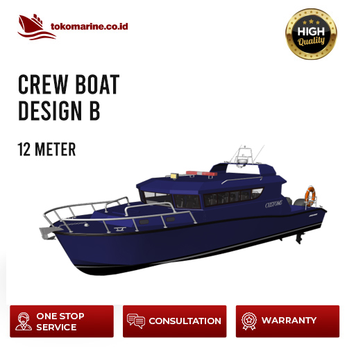 CREW BOAT - PANJANG 12 METER - DESIGN B