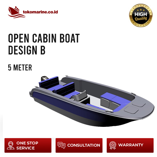 OPEN CABIN BOAT - PANJANG 5 METER - DESIGN B