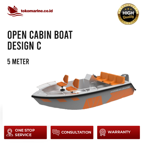 OPEN CABIN BOAT - PANJANG 5 METER - DESIGN C