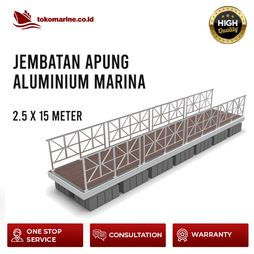 JEMBATAN APUNG ALUMINIUM MARINA 2.5 m x 15 m
