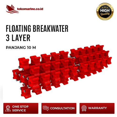 FLOATING BREAKWATER HDPE 3 LAYER - PANJANG 10 METER