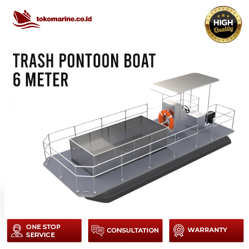 TRASH PONTOON BOAT - PANJANG 6 METER