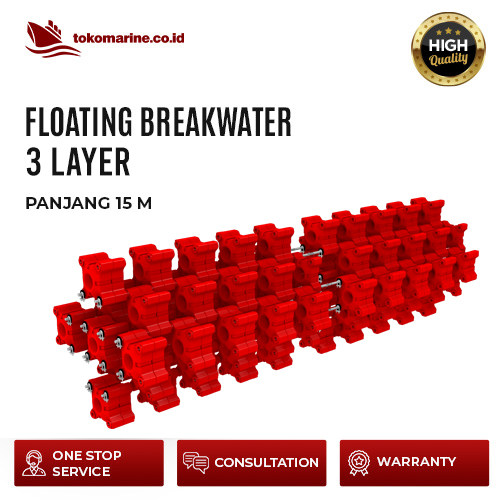 FLOATING BREAKWATER HDPE 3 LAYER - PANJANG 15 METER