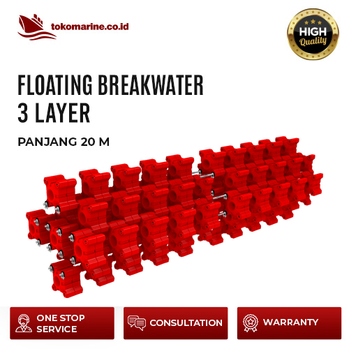 FLOATING BREAKWATER HDPE 3 LAYER - PANJANG 20 METER