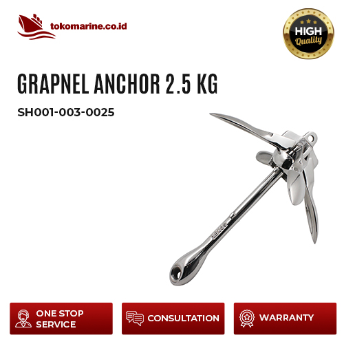 GRAPNEL ANCHOR - STAINLESS STEEL - BERAT 2.5 KG