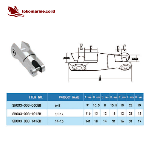 SH003-003-1416B SWIVEL ANCHOR CONNECTOR 14"-16" - Image 8